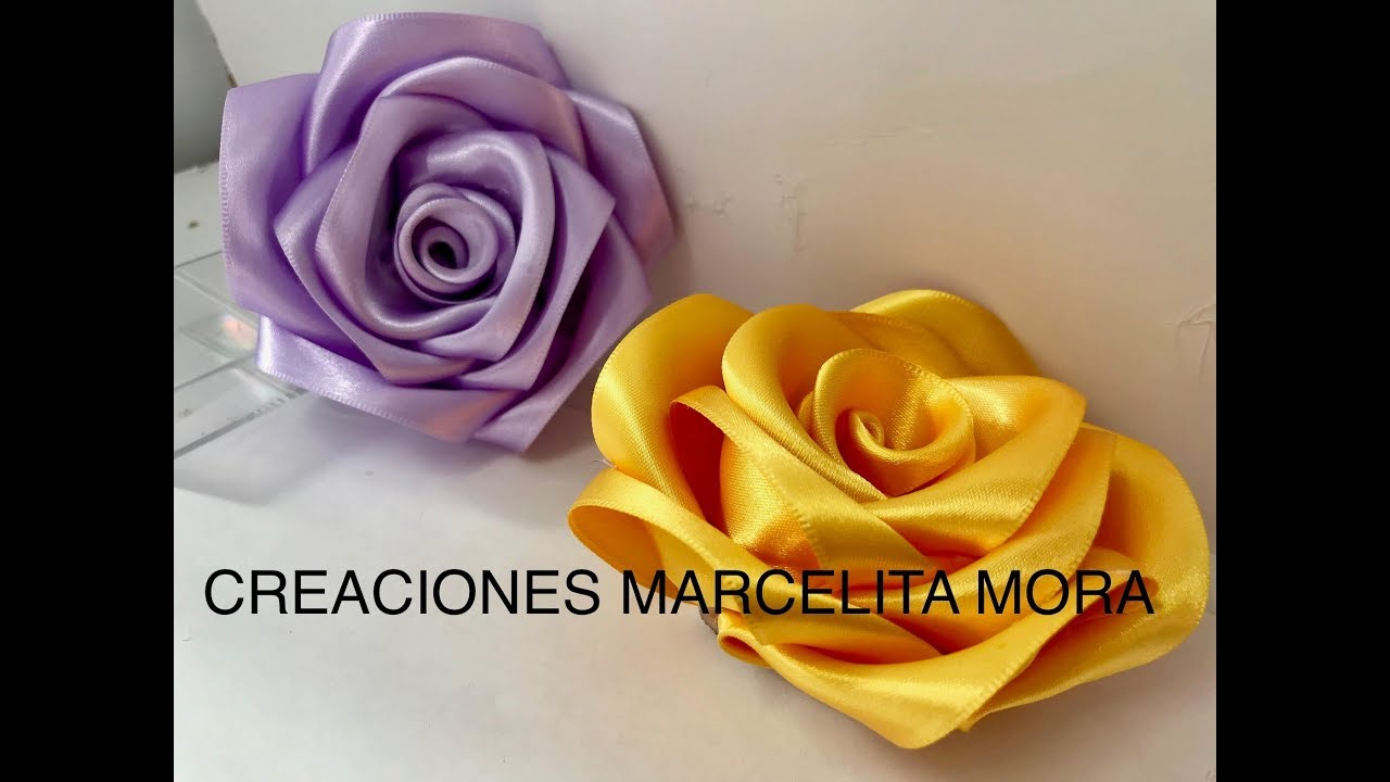 DIY- Como Hacer una Rosa Flor Liston Satin/ How to Make Rose RibbonРоза//クリップ簪/Fita Cetin