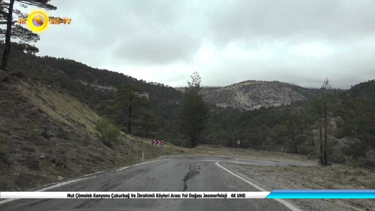 Mut Çömelek Kanyonu Çukurbağ Ve İbrahimli Köyleri Arası Yol Doğası Jeomorfoloji   4K UHD