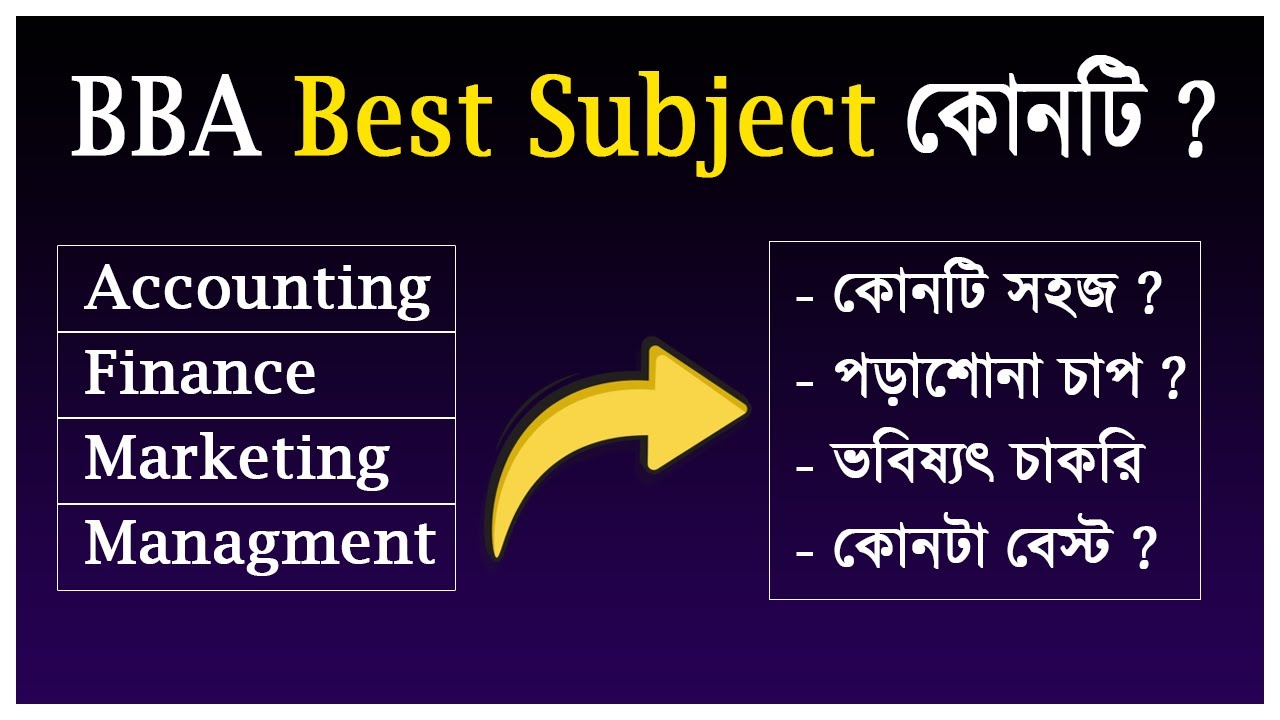 BBA Best Subject | বিবিএ কোন সাবজেক্ট ভালো ? Accounting Marketing Finance Management Subject Review