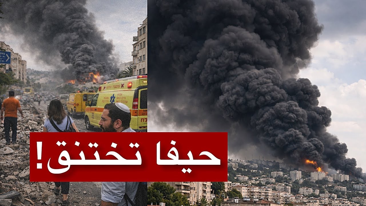عاجل | لحظة استهداف منشآت الطاقة في حيفا بعد سقوط الصواريخ 