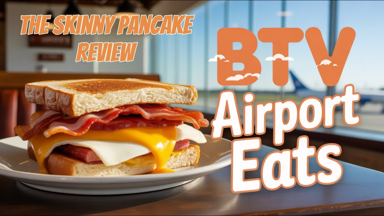 Я был очень голоден перед завтраком в кафе The Skinny Pancake | Аэропорт BTV | Берлингтон, Вермонт