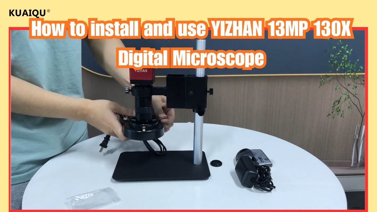 How to install and use YIZHAN 13MP 130X Digital Microscope with HDMI/VGA for Electronics Soldering
