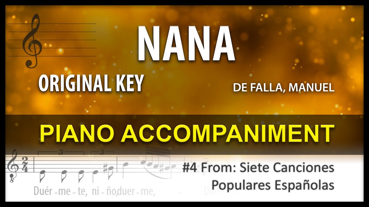 SIETE CANCIONES #5 Nana / Karaoke / De Falla / Original key