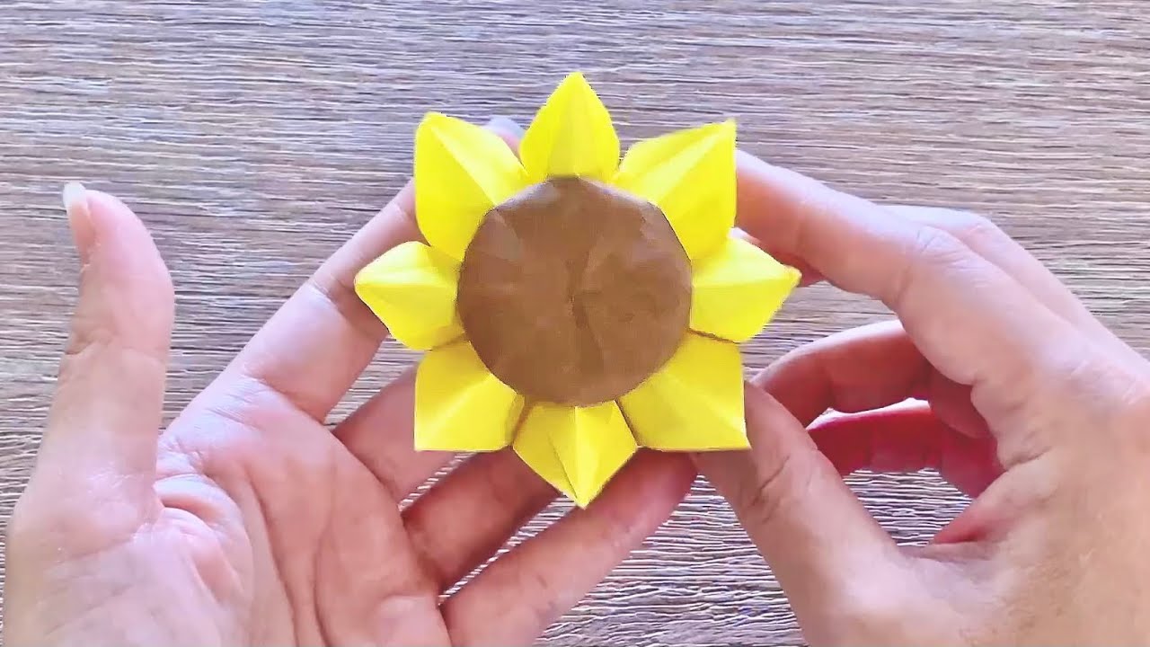 How to Make an Origami Sunflower / Paper Flower 🌻