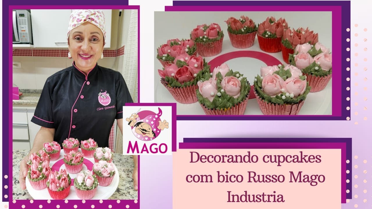 Como decorar Cupcakes com Bicos Russos da Mago