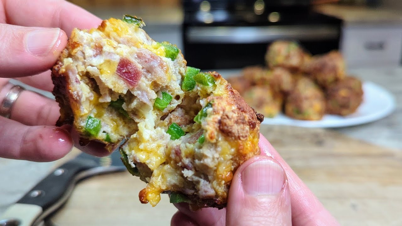 💚Jalapeño Popper Sausage Balls #Keto #LowCarb