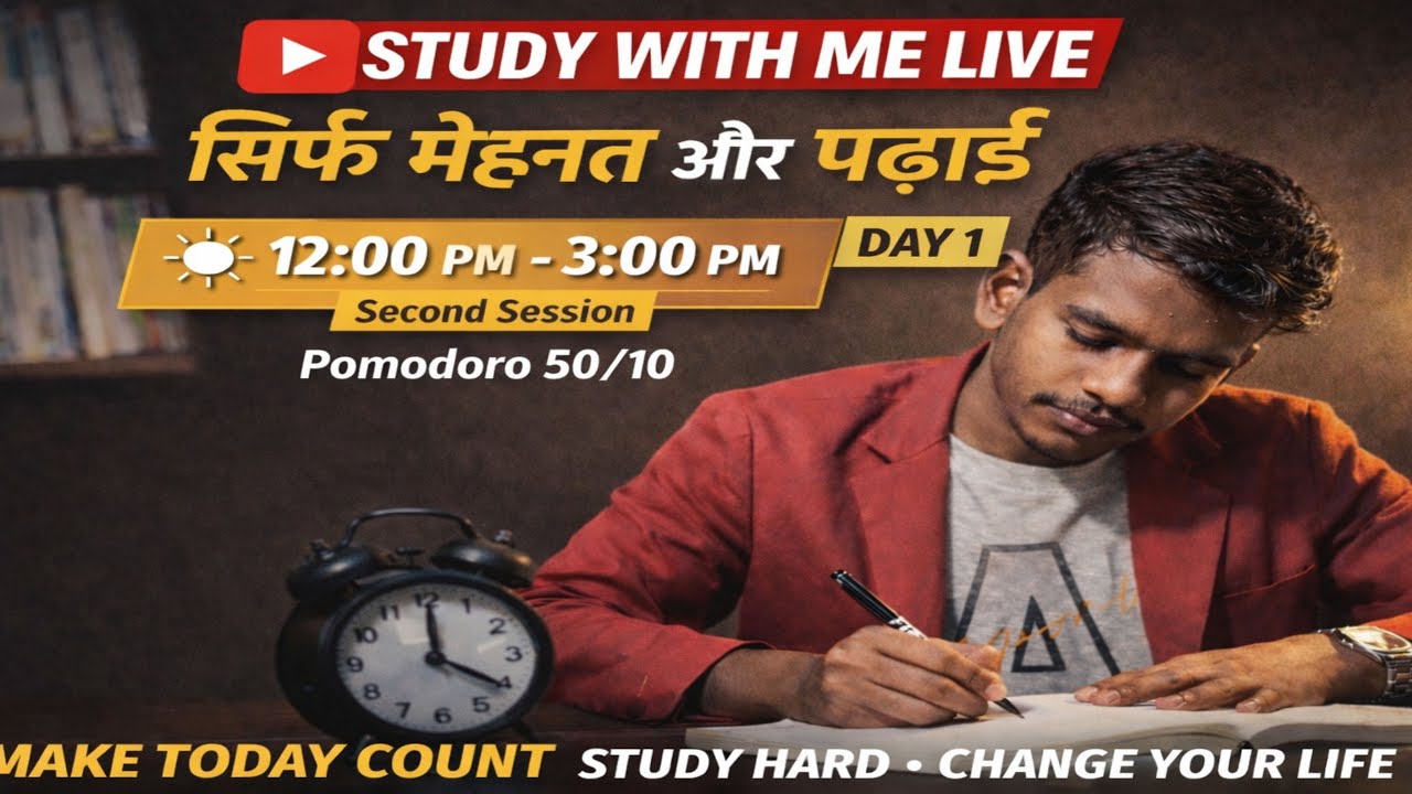 Study with me live 🔴 3 hours |#shorts #study #motivation #boardexam #class12 #class10 #exam #2026-27