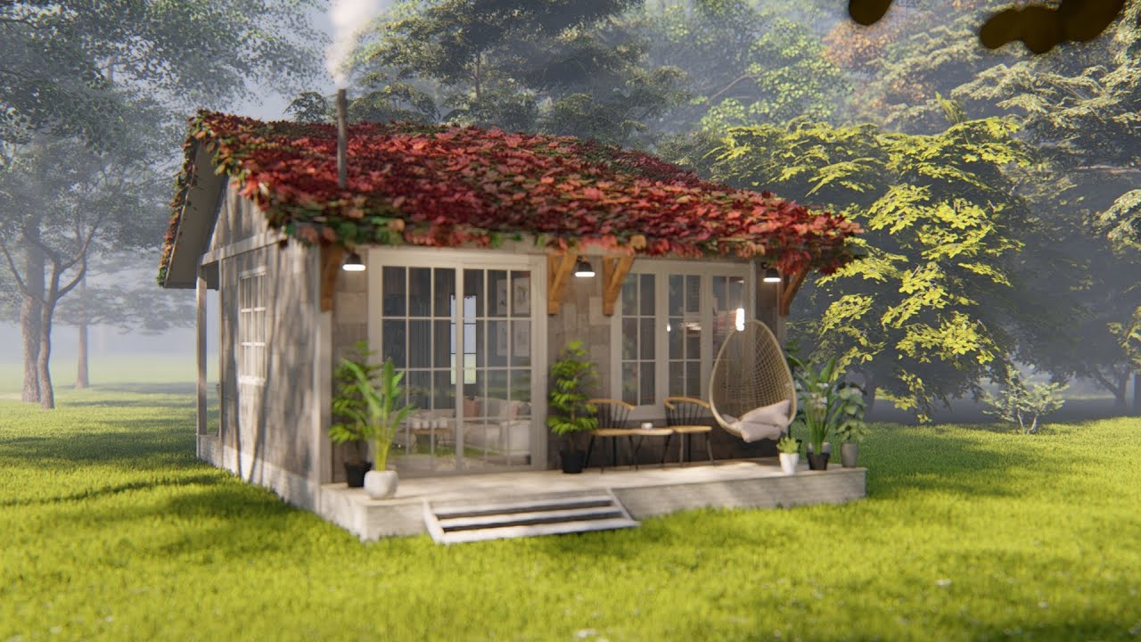 Cozy Small House Design 5x6 Meters (320 SQFT) Living off Grid and Floor Plan