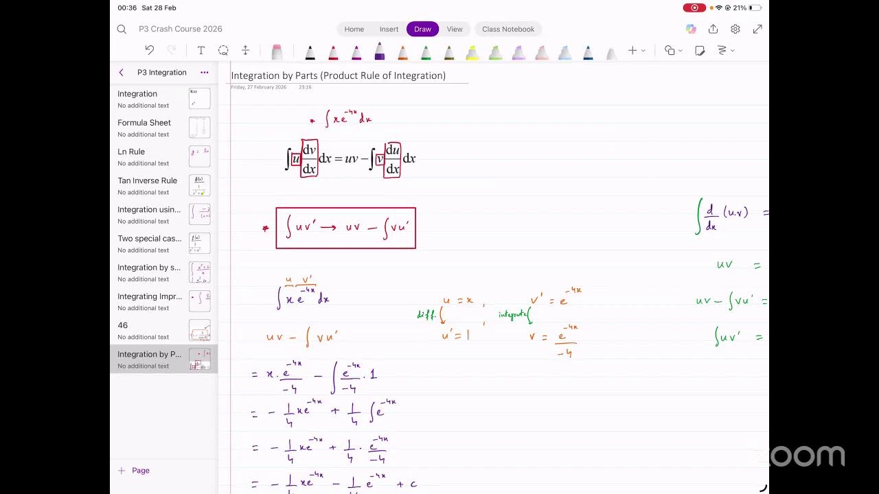 P3 Integration Part 4 | Integration by Parts | P3 Crash Course 2026