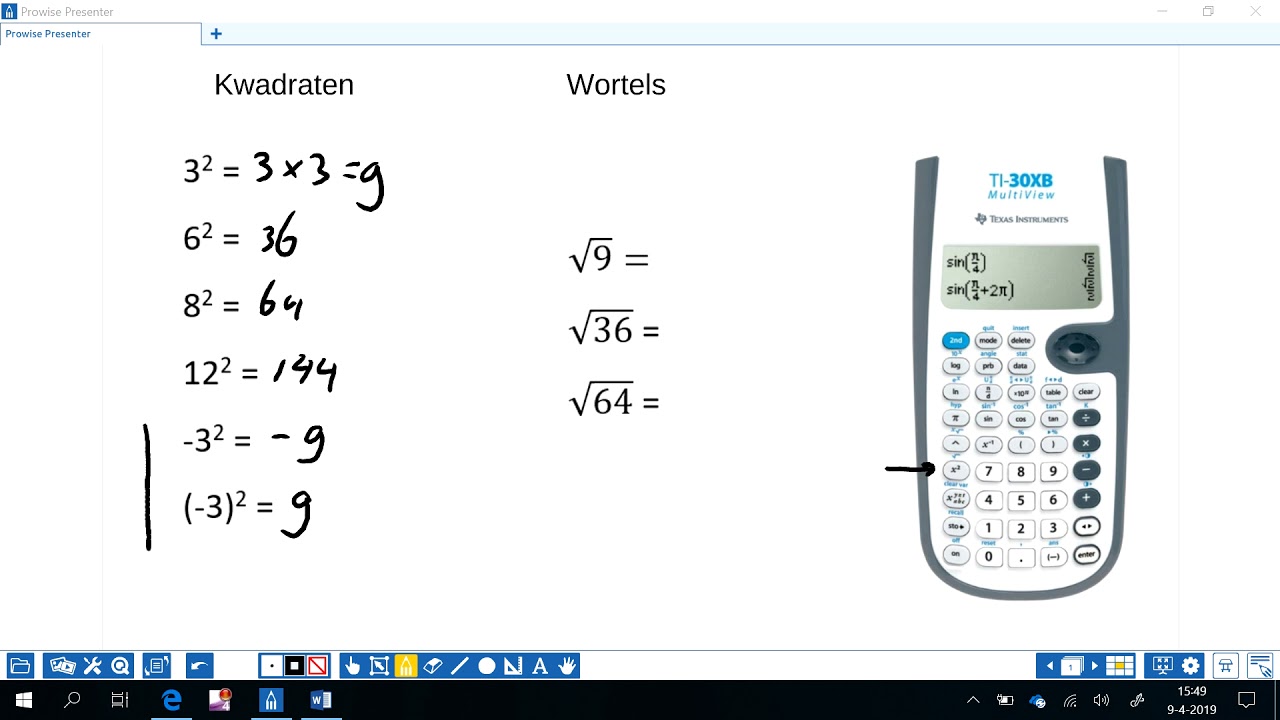 kwadraten en wortels