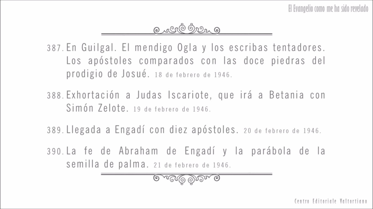 El Evangelio como me ha sido revelado: 387-390