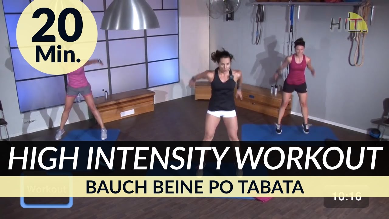 20 Min. HIIT High Intensity Tabata Workout to tune your Bauch Beine Po (BBP)