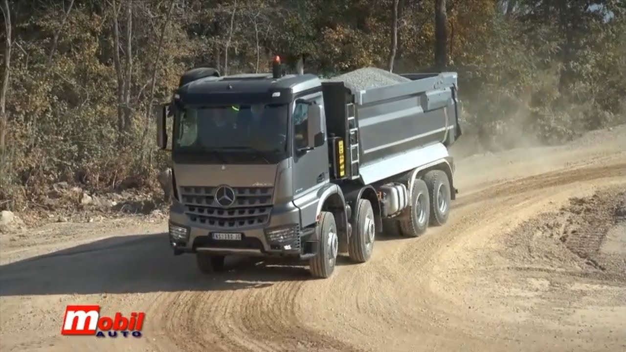 Mercedes Benz Arocs 2018 - Prezentacija kamiona u kamenolomu - MOBIL AUTO TV