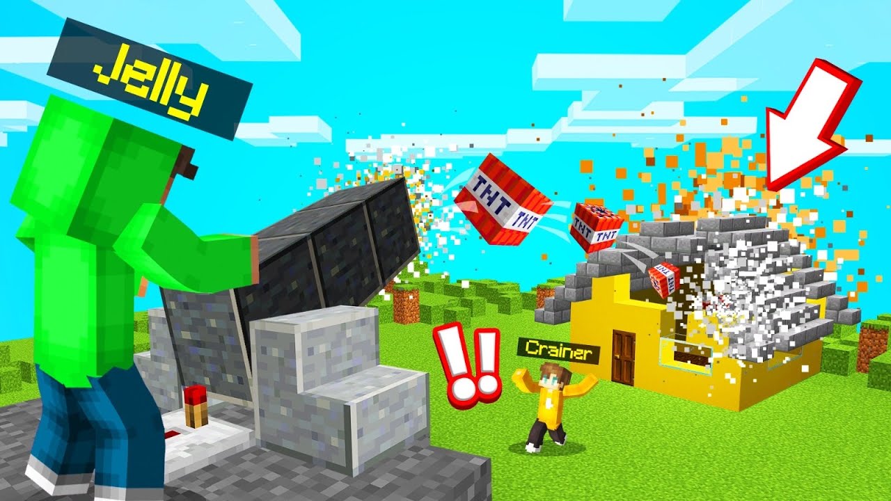 I Trolled MY FRIEND With A TNT CANNON In MINECRAFT! (Funny)