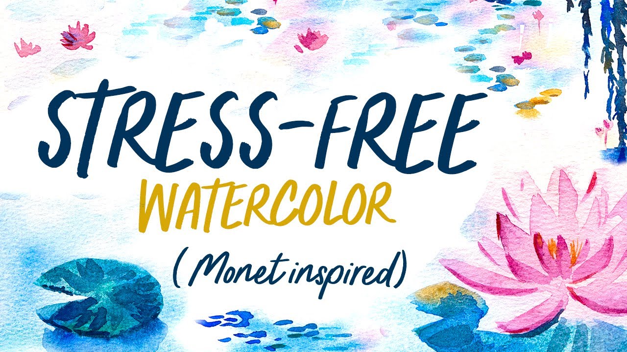 Stress-Free watercolor 🌸 Just Relax and paint (Monet Inspired)