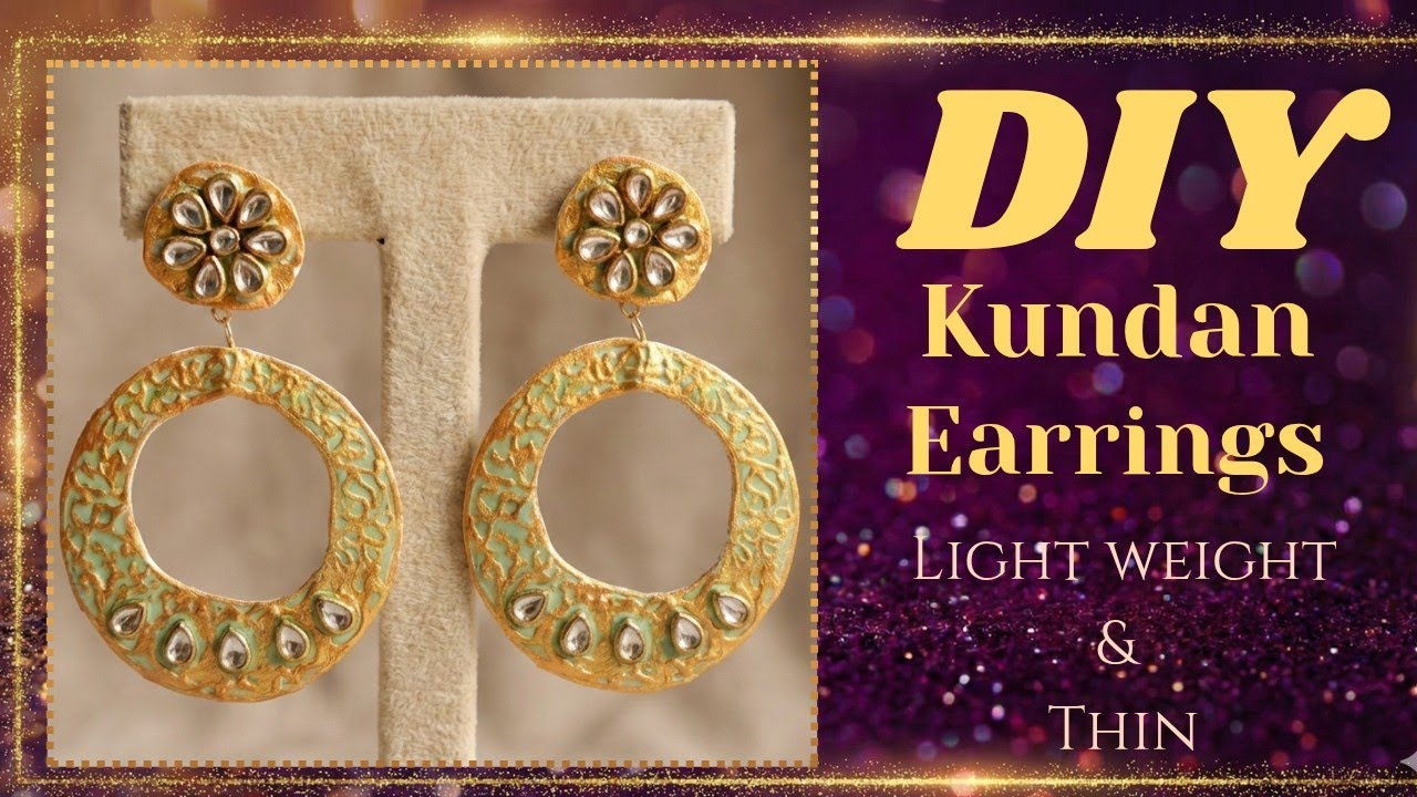 Meenakari kundan earrings in just 50₹ | Handmade jewellery tutorial #diy #earrings #kundanjewellery 