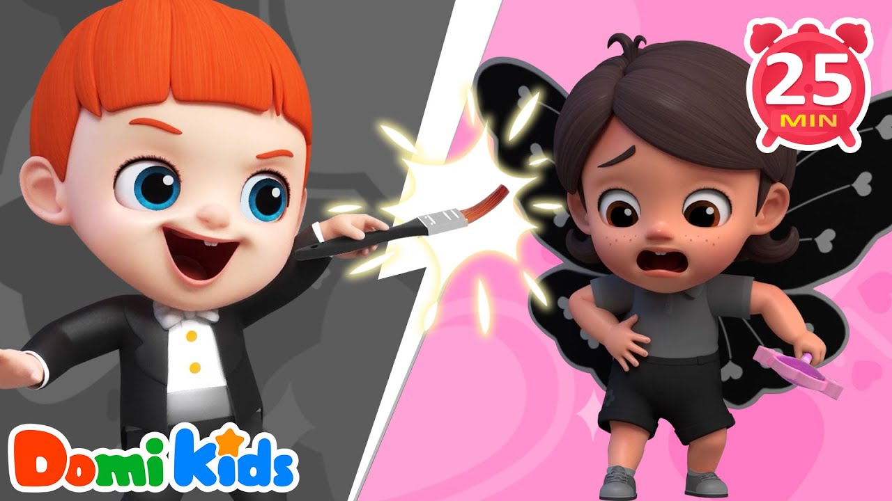 Let’s Play with Colors! | Pink, Black & Rainbow Balloons🎨 | Kids Songs & Nursery Rhymes | Domi Kids