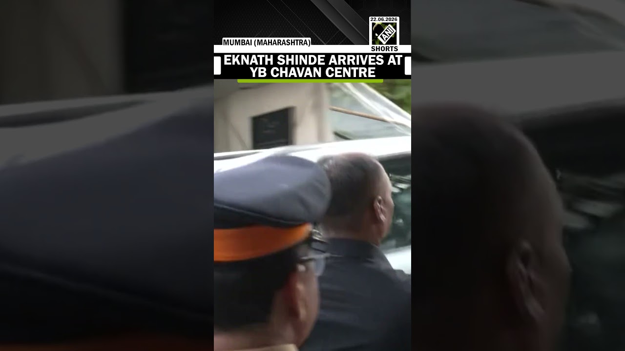 Maharashtra Deputy CM Eknath Shinde arrives at YB Chavan Centre in Mumbai