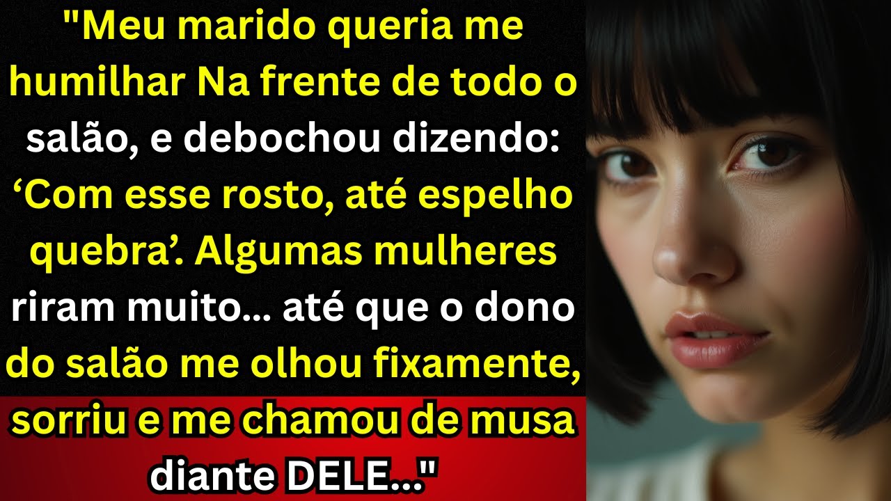 “Com esse rosto, até espelho quebra”, riu meu marido — até o dono do salão me chamar de musa…