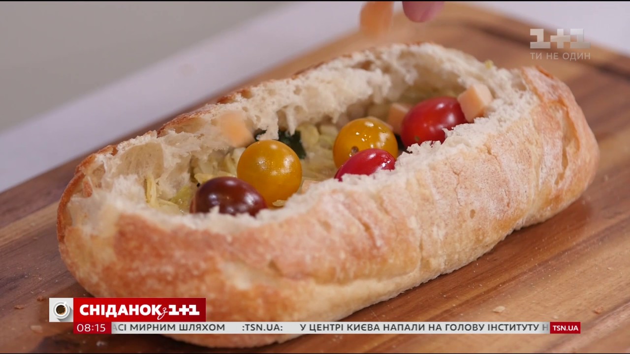 Запеченная чиабатта с начинкой - рецепты Сеничкина
