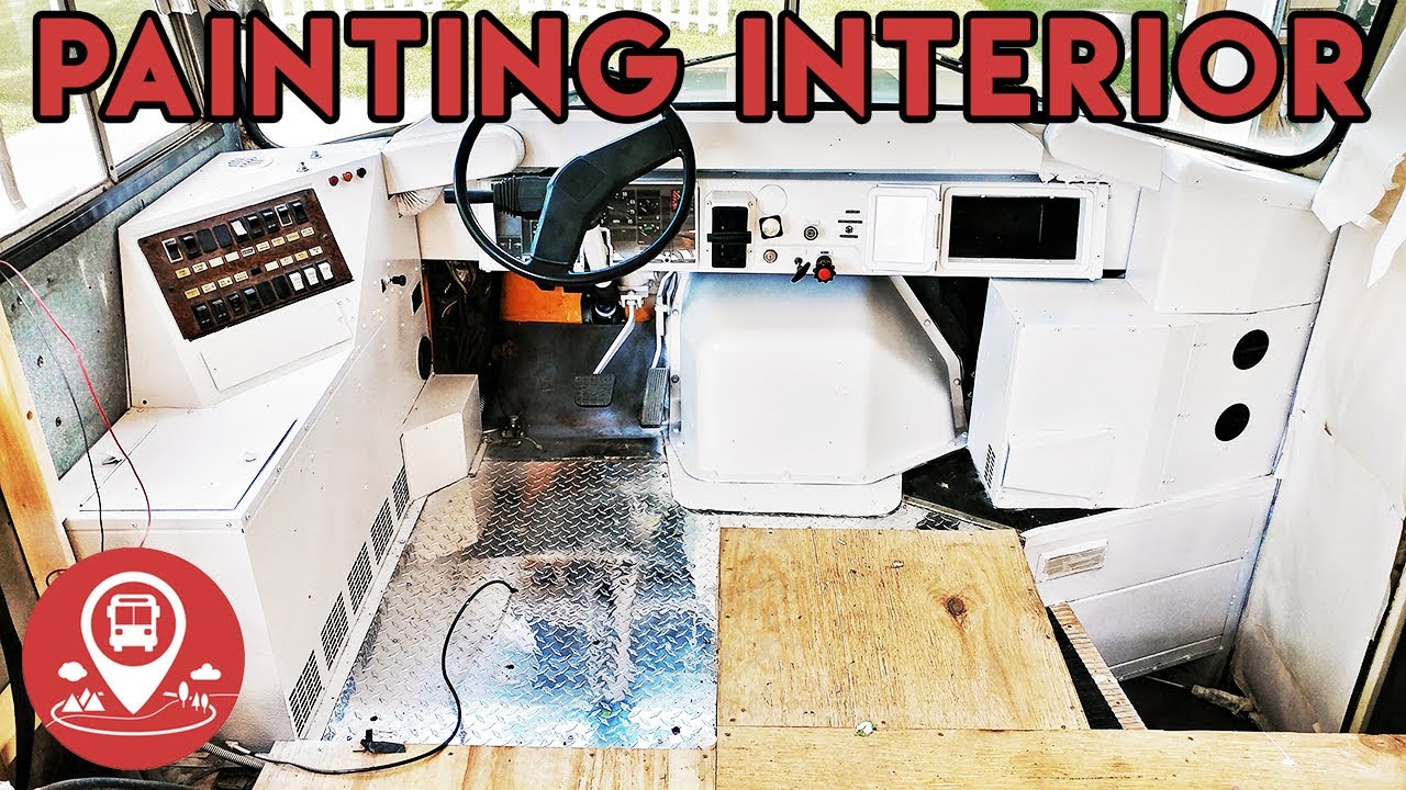 PROGRESS #10 | School Bus Conversion | PAINTING INTERIOR