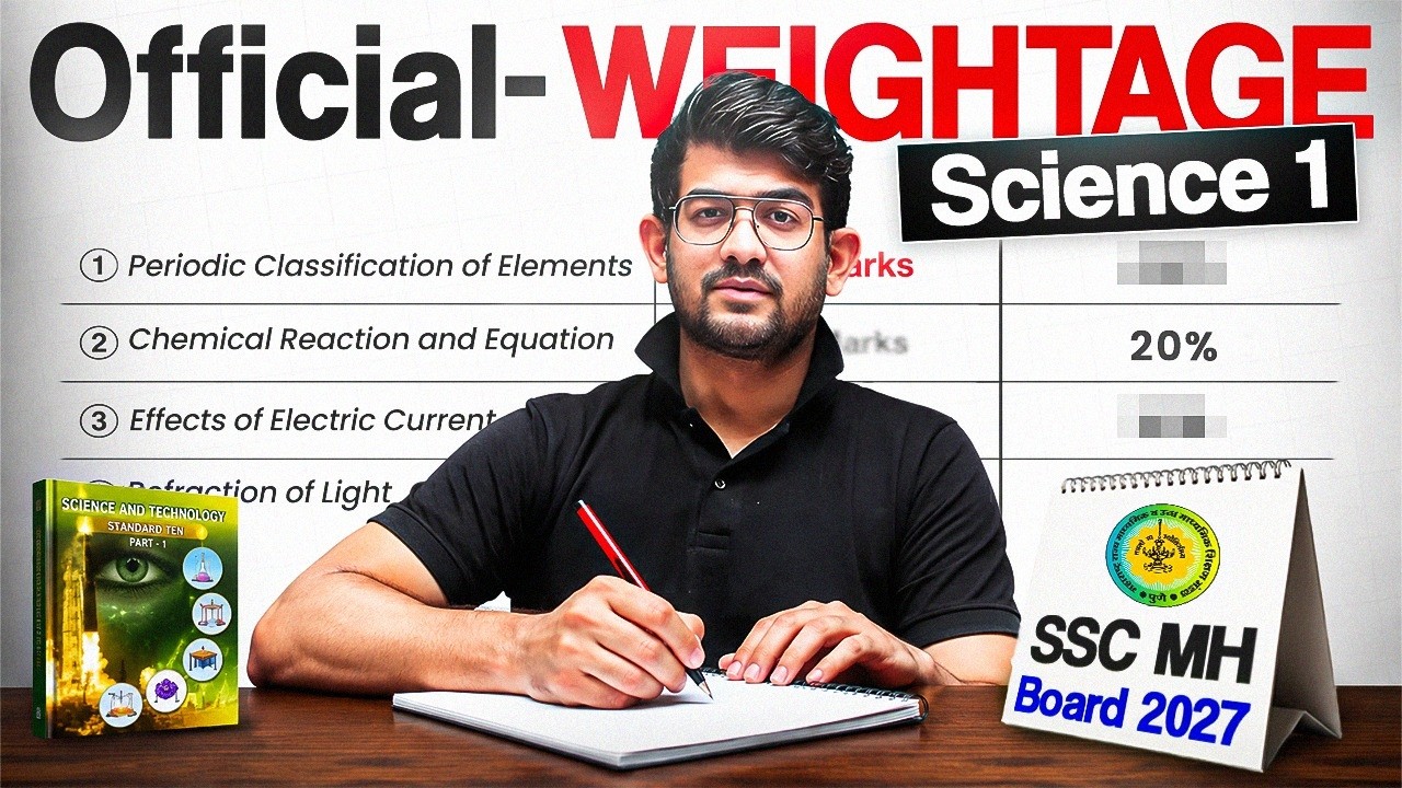 🚨Official Science 1 Chapter Wise Weightage 2027 | SSC Maharashtra Board | Score 95%+ in Class 10th