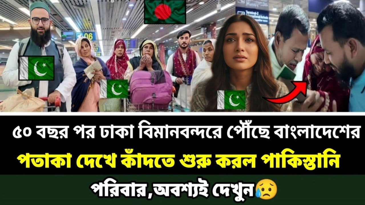 ৫০ বছর পর ঢাকা বিমানবন্দরে পৌঁছে কাঁদতে শুরু করল পাকিস্তানি পরিবার😥, অবশ্যই দেখুন🇵🇰🇧🇩