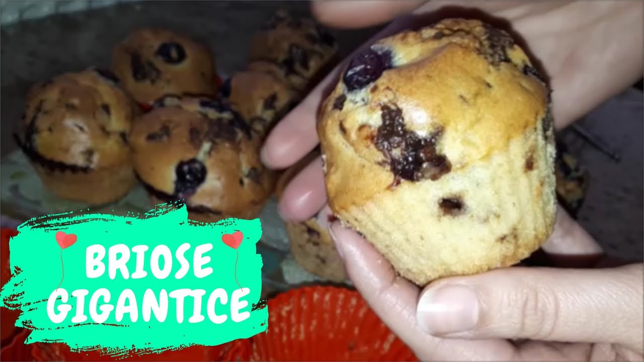 Briose GIGANTICE cu ciocolata si afine / Cele mai simple si delicioase!