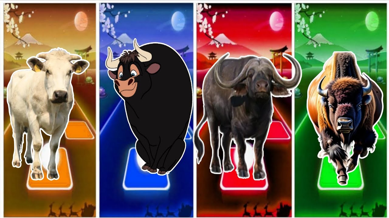 Cow 🐄🆚 Ferdinand vs BUFFALO VS Bison vs YES go #tilesgop #tileshopedmrush #coffindance 
