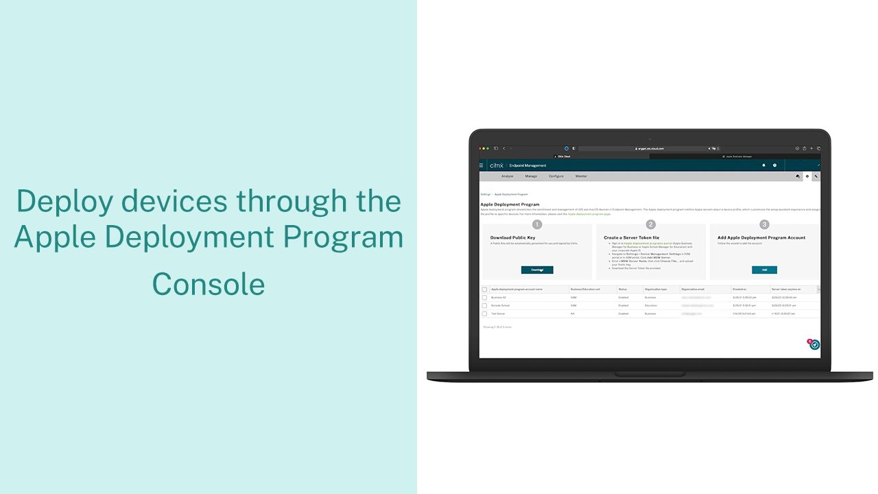 Citrix Endpoint Management: iOS Automated Device Enrollment - Console