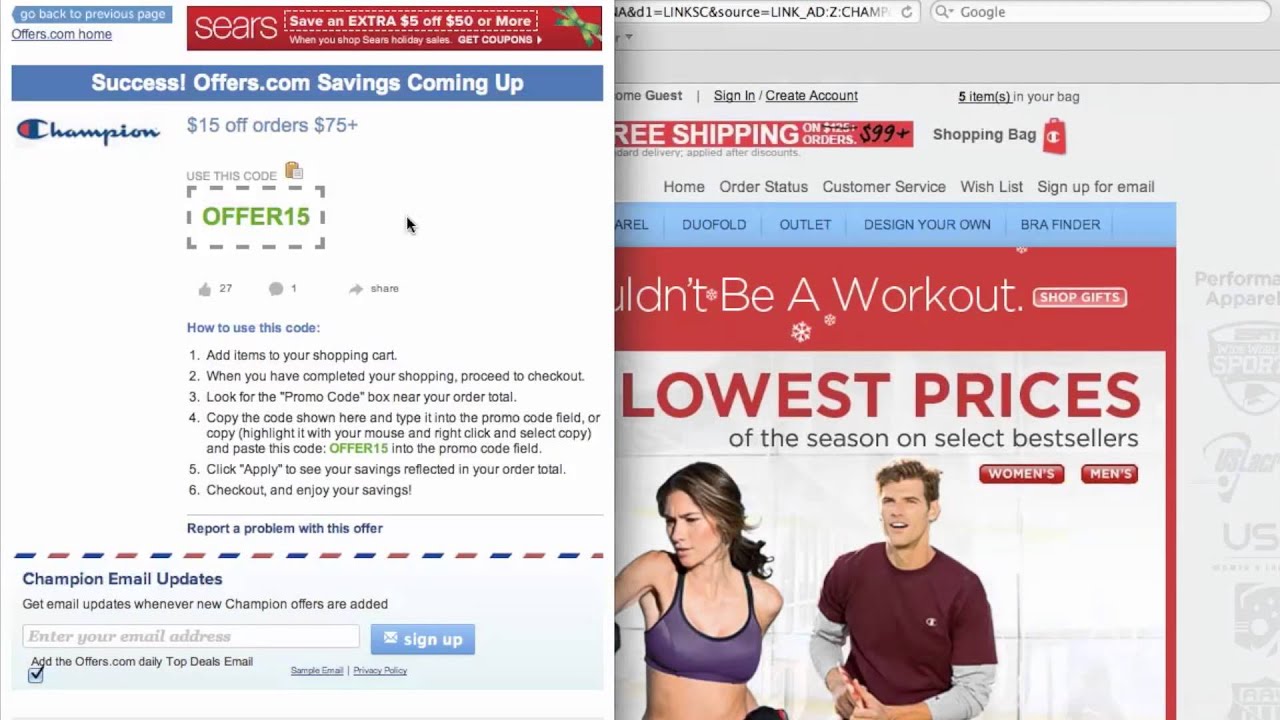 Champion Coupon Code - How to use Promo Codes and Coupons for ChampionUSA.com