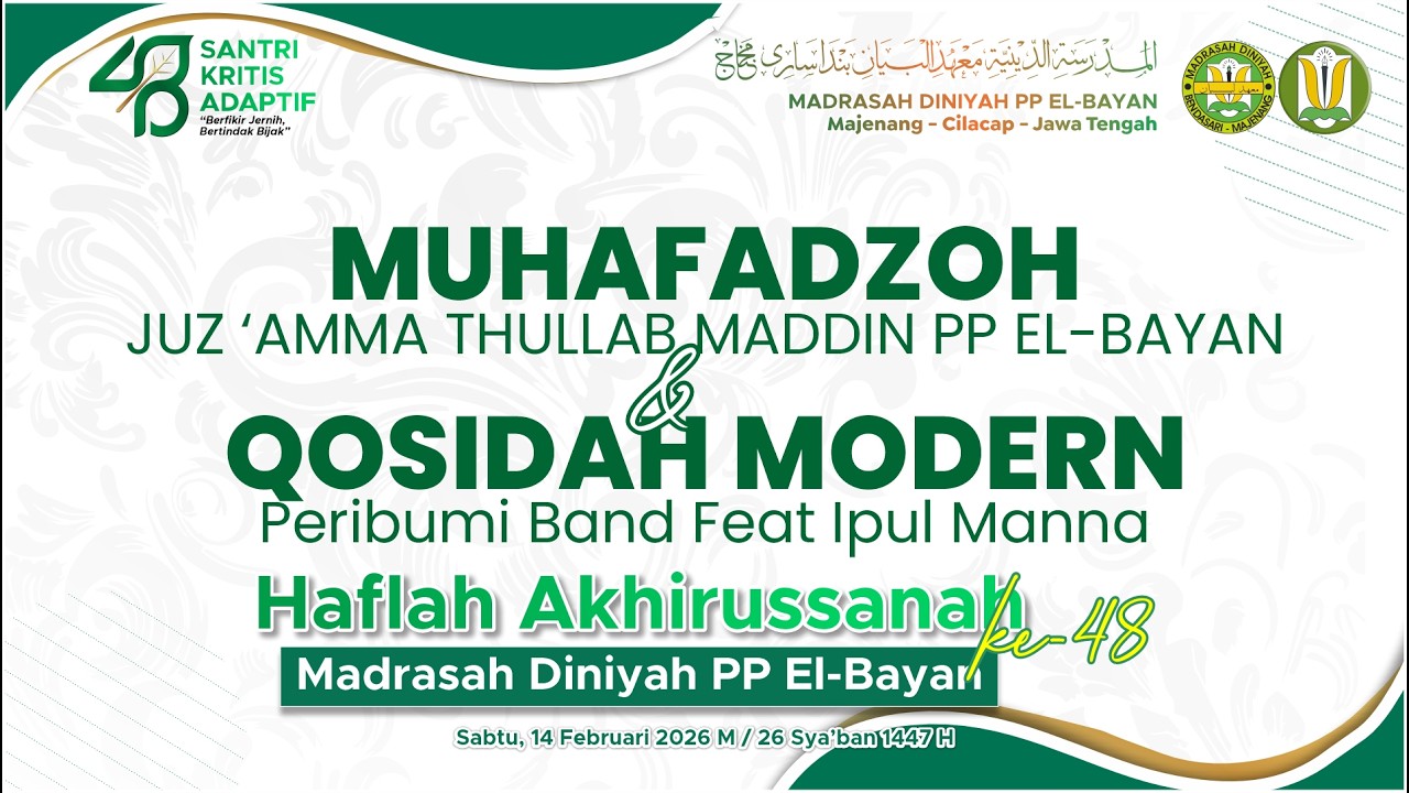 LIVE SREAMING | MUHAFADZOH JUZ  ‘AMMA SANTRI AWALIYAH PUTRA PUTRI  & PENAMPILAN QOSIDAH MODERN.