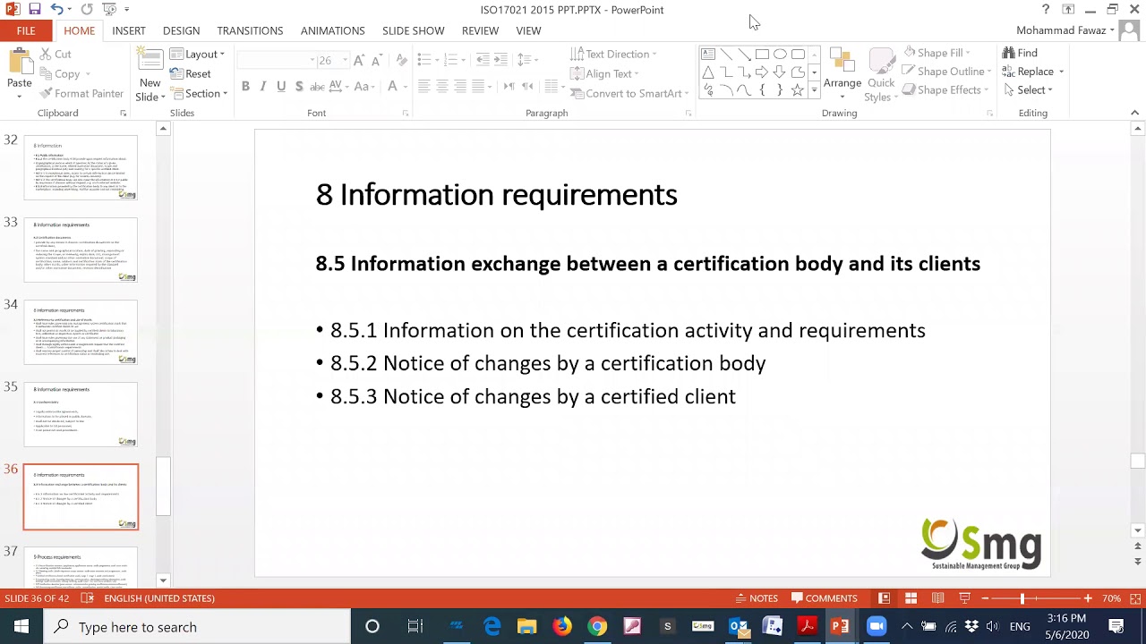 ISO/IEC 17021:2015 Training Session Clauses 1-8 Part 2