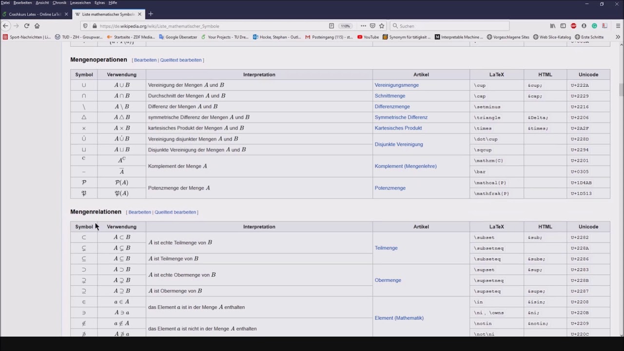 TUD Latex Crashkurs - Part 3 - Formatierungen und Formeln