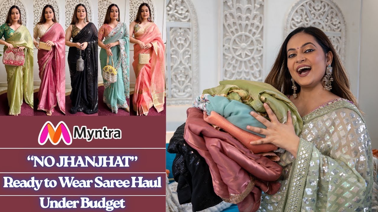 Myntra Affordable Ready to Wear Saree Try-On Haul & Styling | Festive & Party Sarees | Mahima Giri