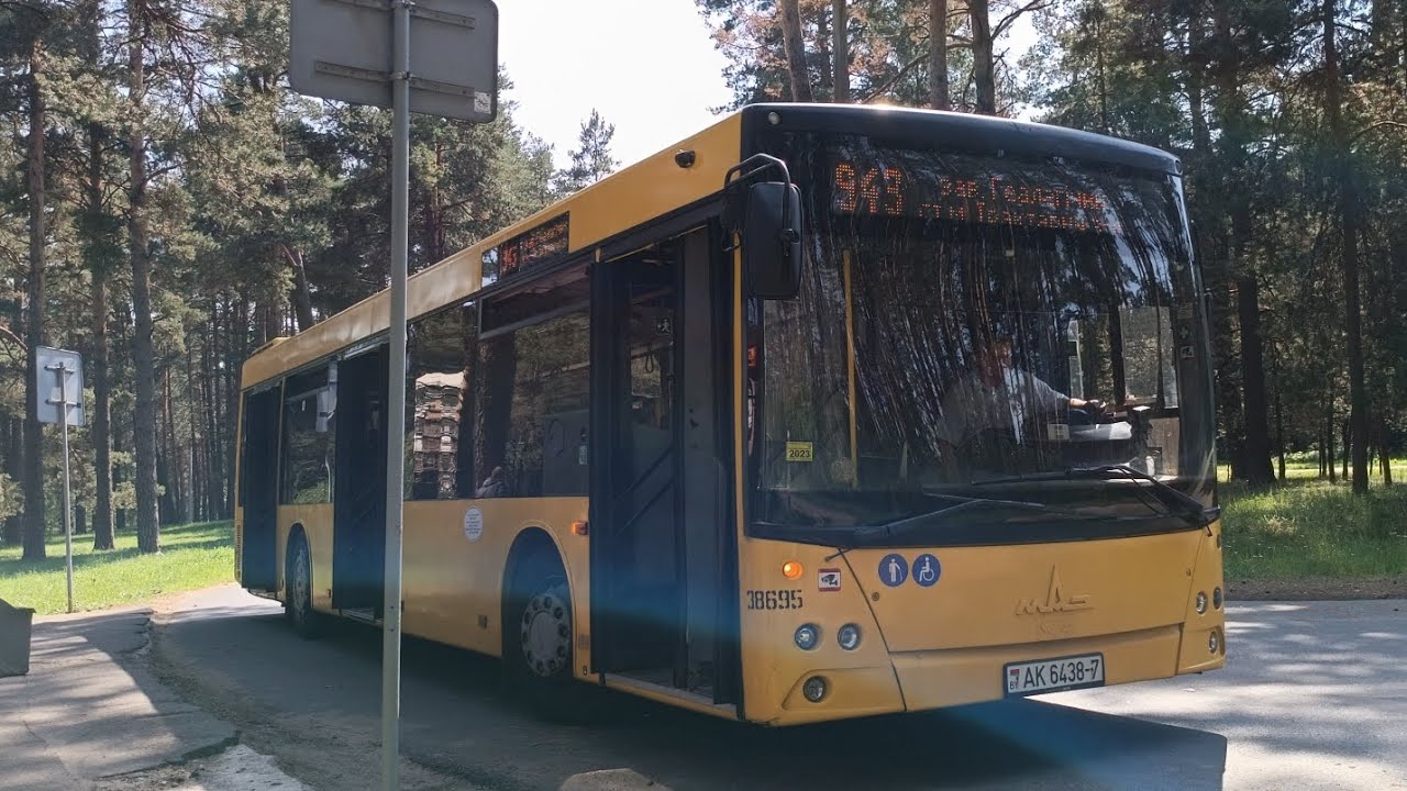 Поездка на автобусе МАЗ-203 (Маршрут: 943, Ст. М. Тракторный завод - Геологический переулок)