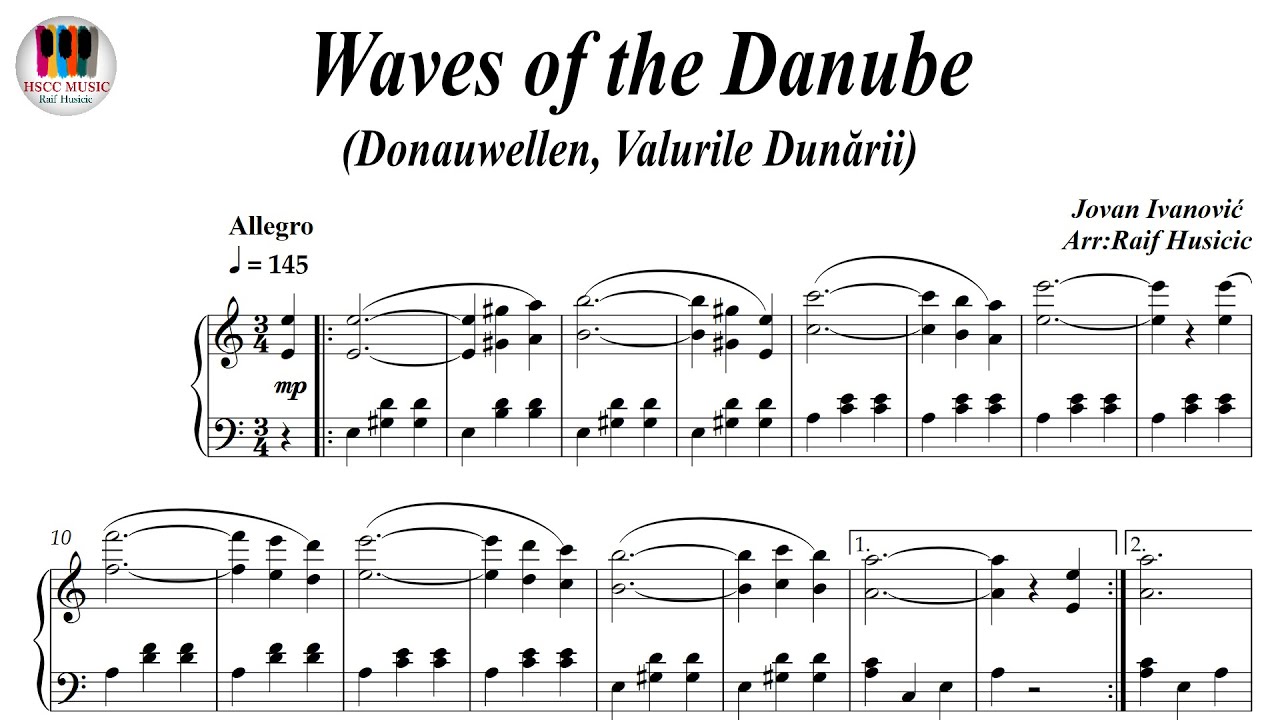 Waves of the Danube, Waltz, Donauwellen, Valurile Dunării - Jovan Ivanović, Piano Sheet Music