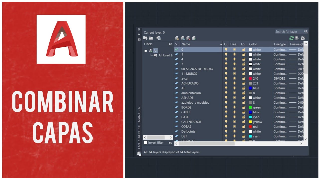 Combinar Capas en AutoCAD || Trucos de AutoCAD