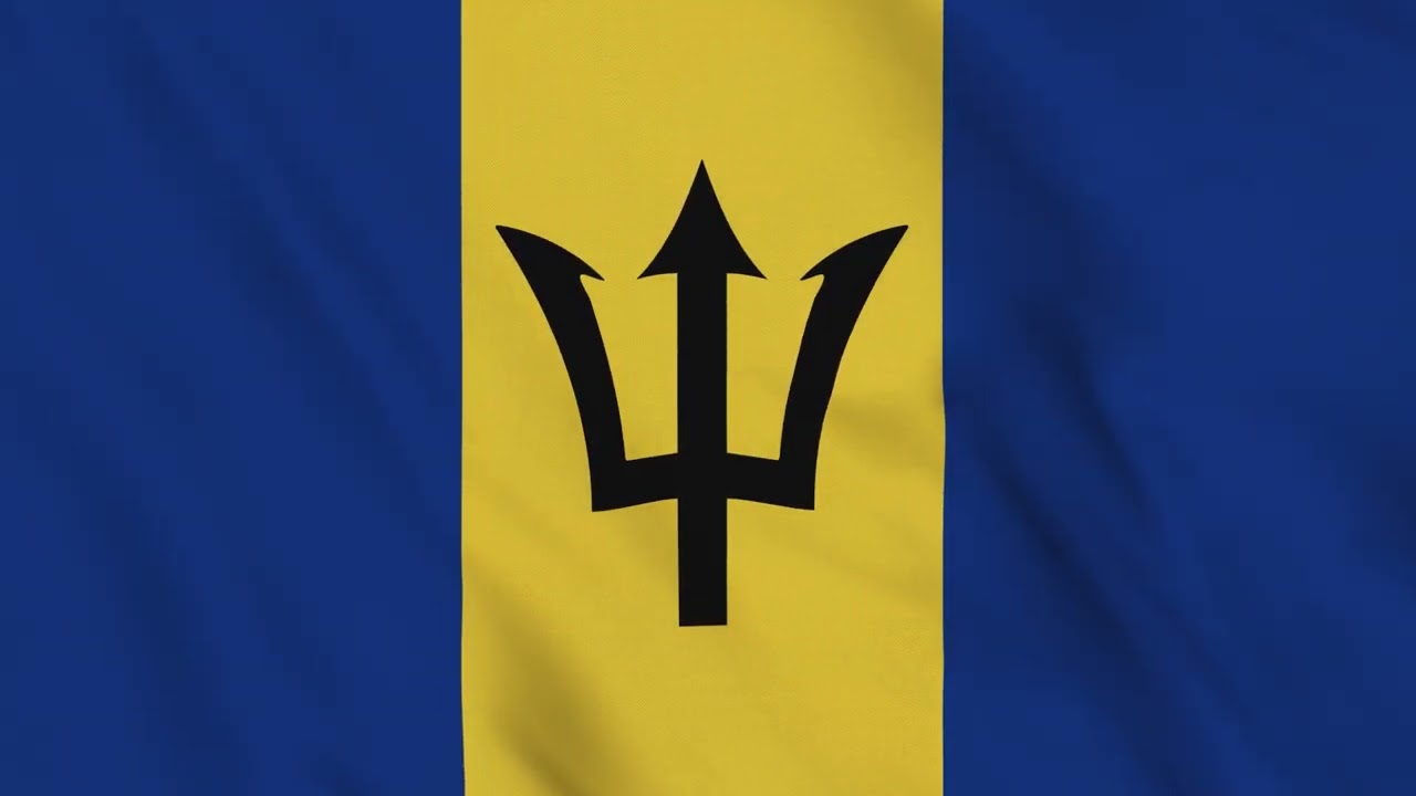 Barbados Flag Waving 4K | Barbadian National Flag Animation