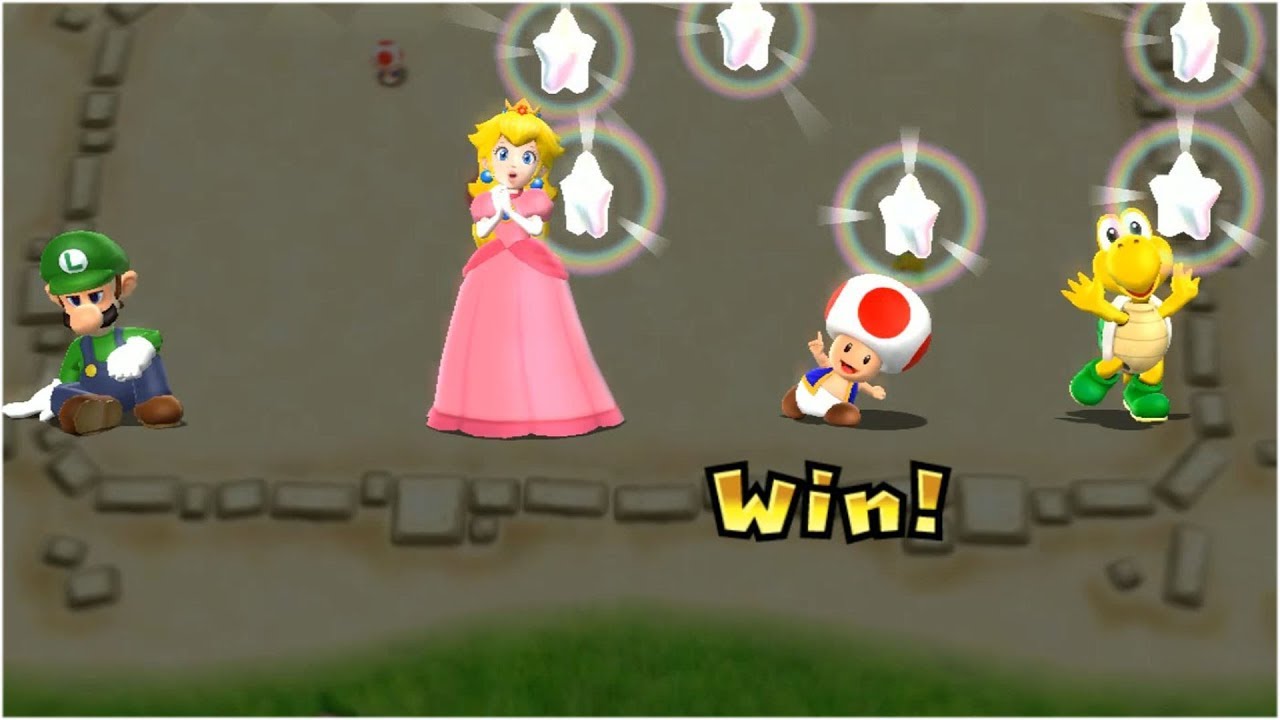 Mario Party 9 Toad Road - Peach vs Koopa Troopa vs Luigi vs Toad Gameplay | MARIOGAMINGHUB