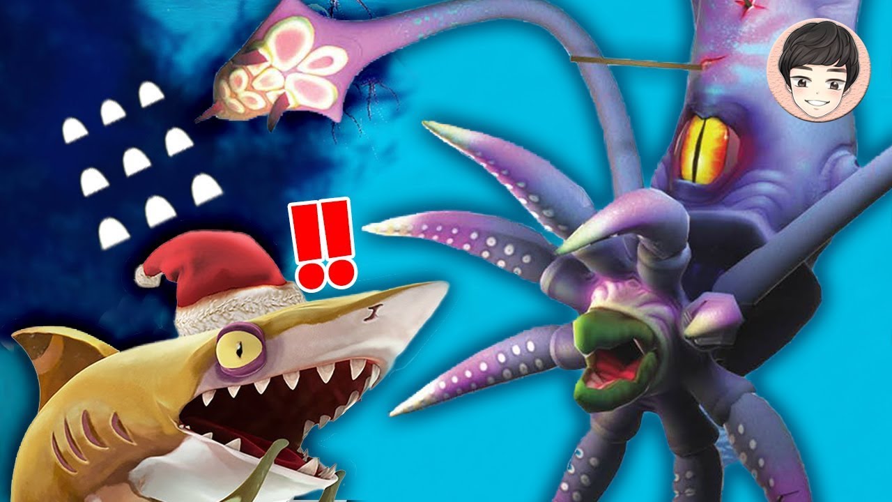 거대 오징어 보스 등장! 헝그리샤크 월드 모바일게임 [Hungry Shark World] COLOSSAL SQUID - 기리