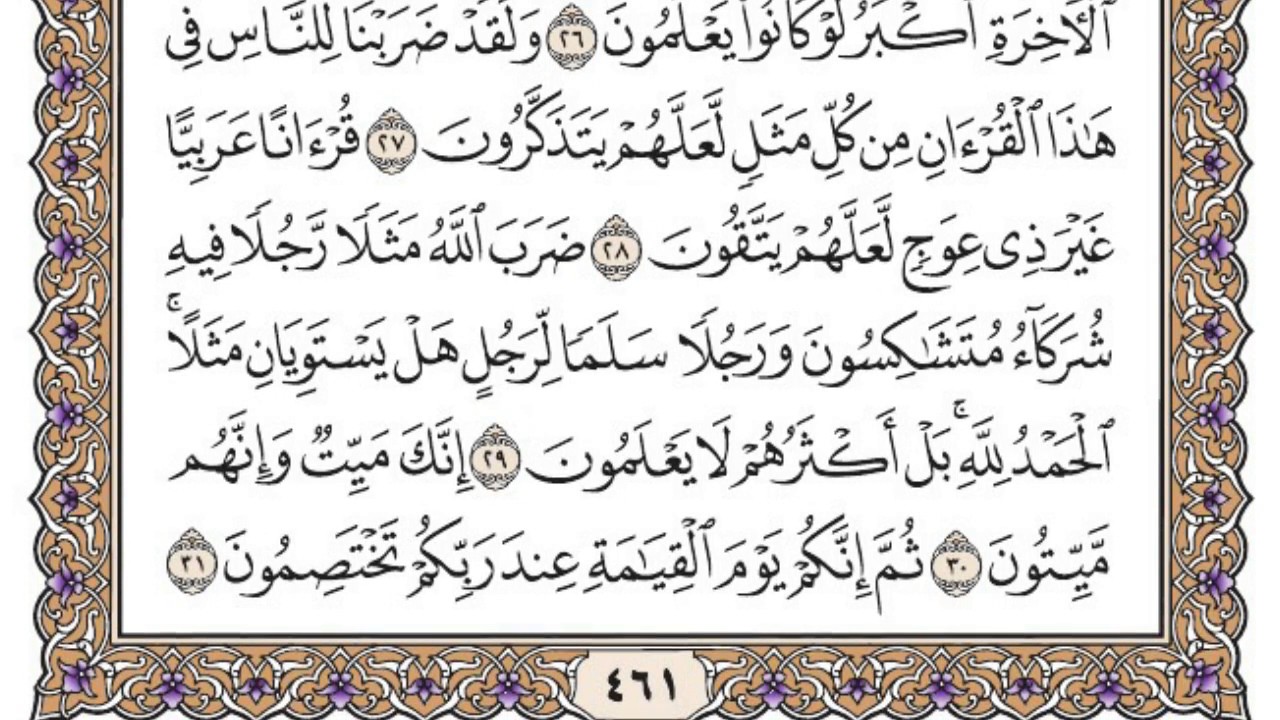 سورة الزمر مكتوبة / محمد أيوب