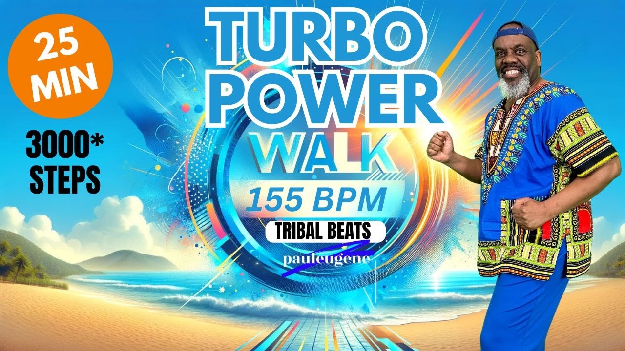25-Min Turbo Power Walking Fast Paced | Low Impact | Afro Tribal Beats| 3000* Steps |