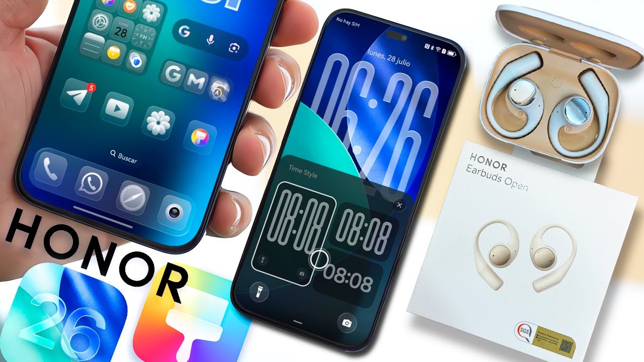 Instala YA el Tema Oficial de iOS 26 para Cualquier HONOR + Review Honor Earbuds Open