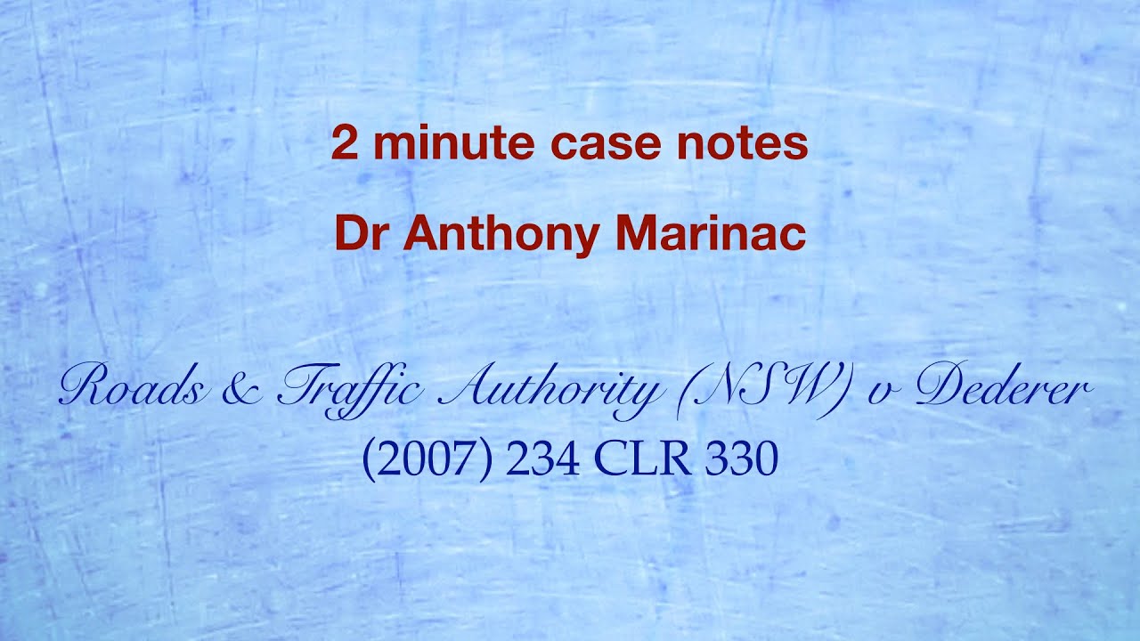 RTA v Dederer (Ignoring warnings)