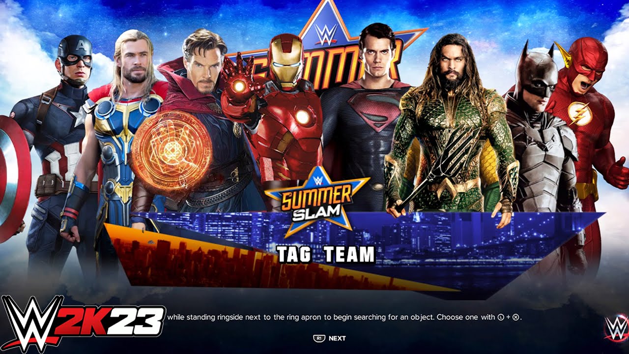 Avengers vs DC Superheroes | Tag Team ELIMINATION Match - WWE 2K23 PS5 [4K]