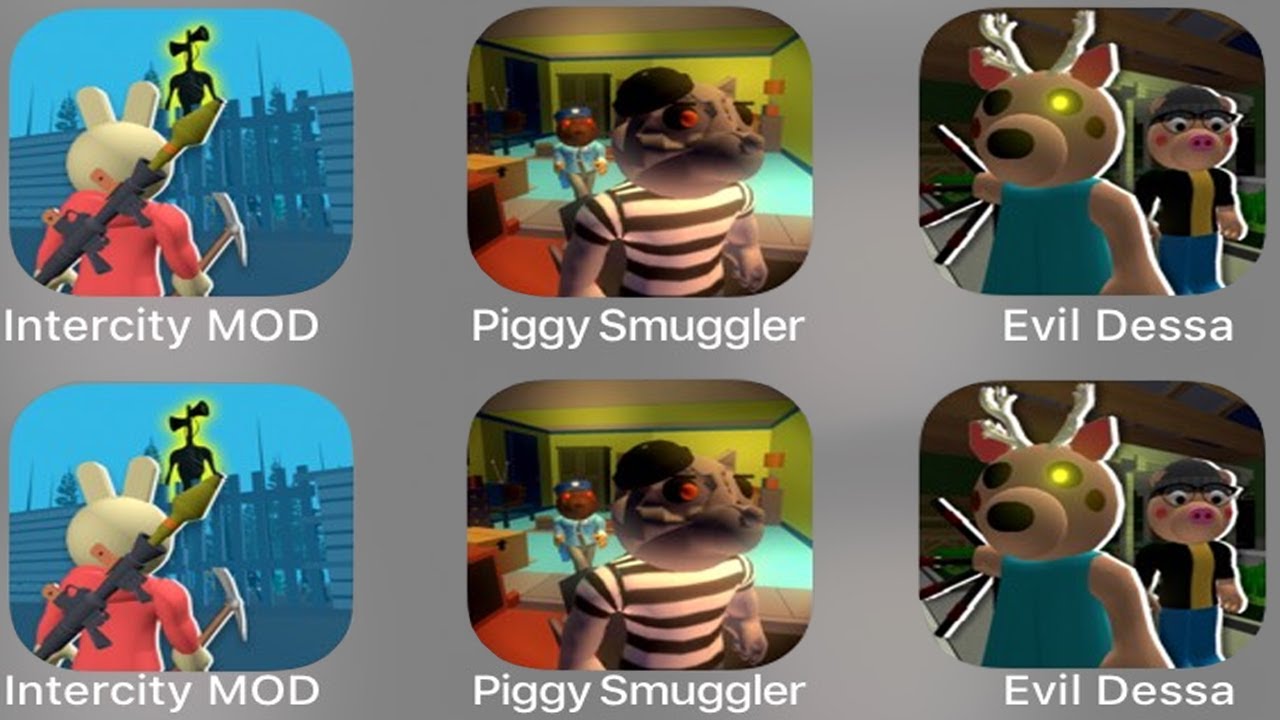 Piggy Intercity Siren Head MOD Vs Piggy Smuggler Vs Evil Dessa (Android,IOS) Ipad Gameplay
