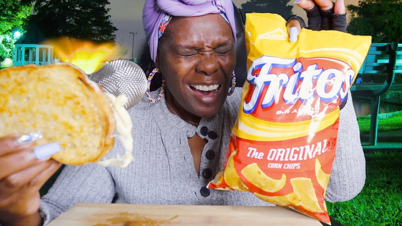 FRITOS GRILL CHEESE SANDWICH ASMR Eating Sounds