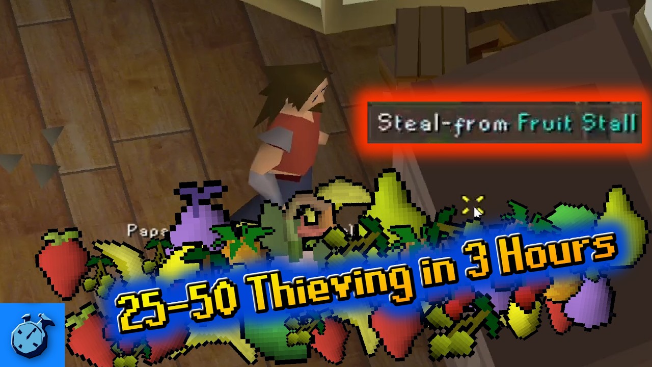 Hosidius Fruit Stall Thieving - 25-50 Thieving in 3 Hours