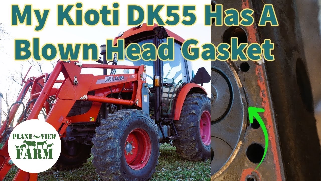 Замена прокладки головки блока цилиндров Kioti DK55C, часть 1 — Разборка